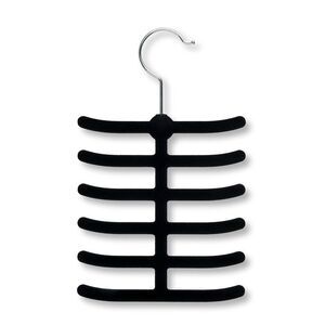 Black velvet tie organizer hanger